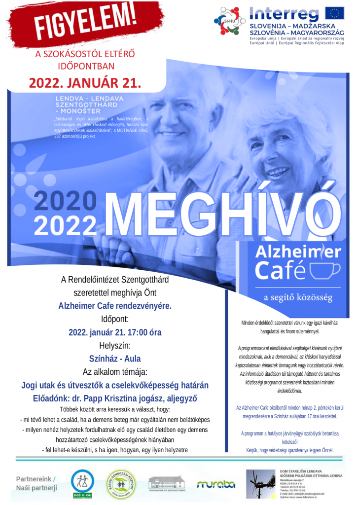 Alzheimer Cafe 2022.01.21 17 órától